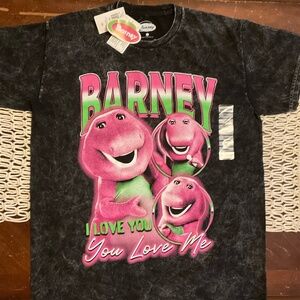 NWT Acid Wash Barney Graphic Tee